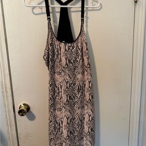 Secret Treasures Set - pink and black snake print nightgown and robe 2XL